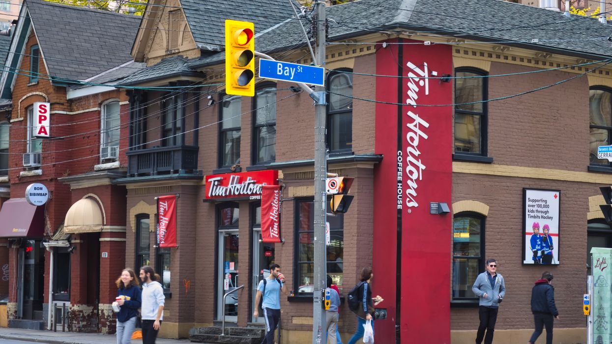Tim Hortons coffee shop on Bay Street in Toronto.