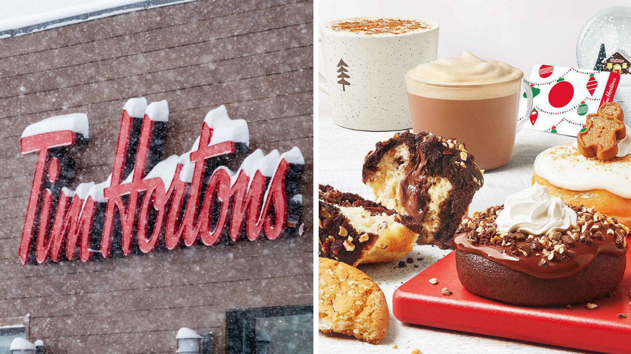 Tim Hortons. Droite : Pâtisseries.