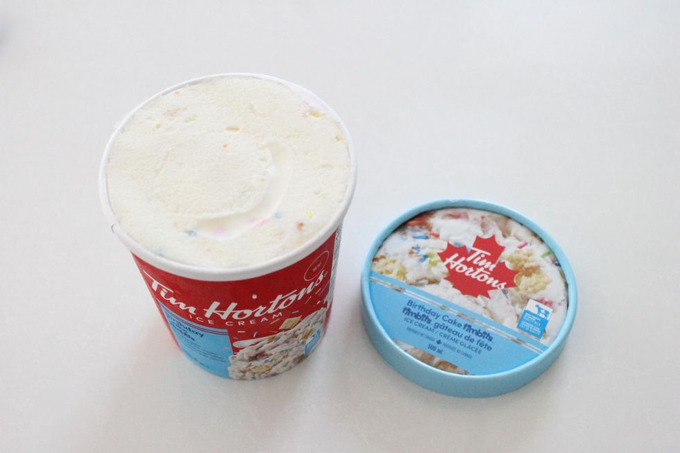 Tim Hortons ice cream Birthday Cake Timbits flavour.
