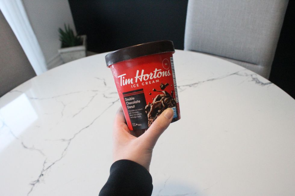 Tim Hortons ice cream Double Chocolate Donut flavour.