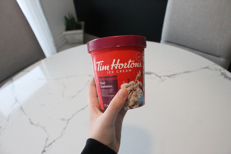 Tim Hortons ice cream Fruit Explosion flavour.