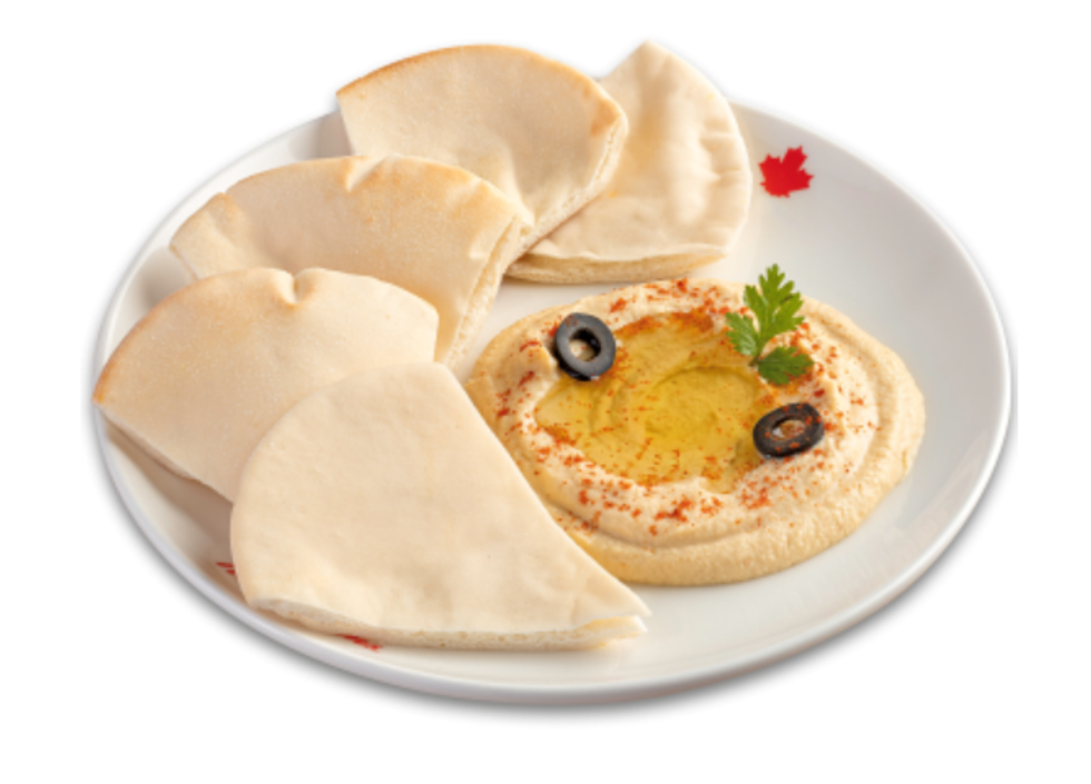 Tim Hortons India serves hummus with pita bread.