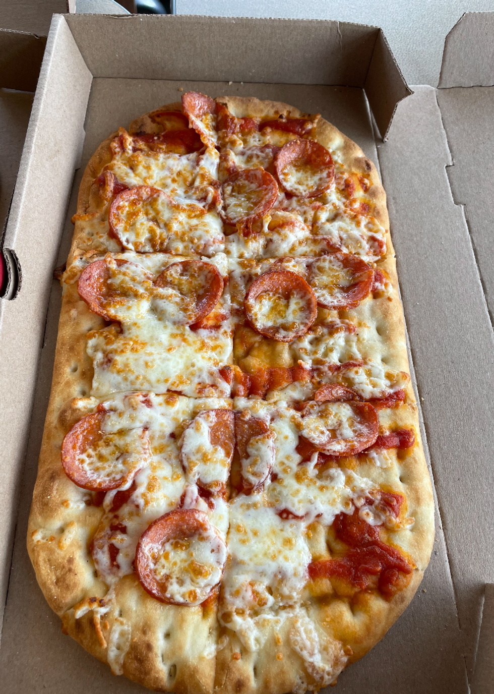 Tim Hortons' Pepperoni Flatbread Pizza.