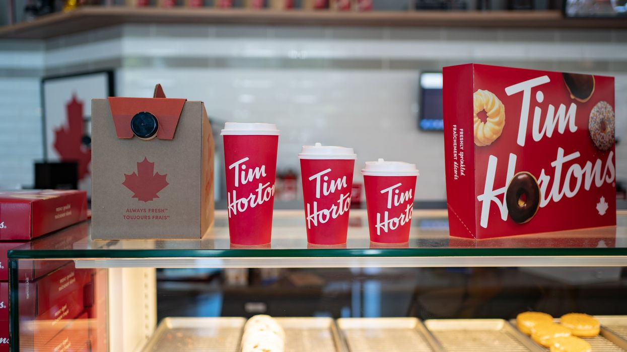 Tim Hortons products at the store.