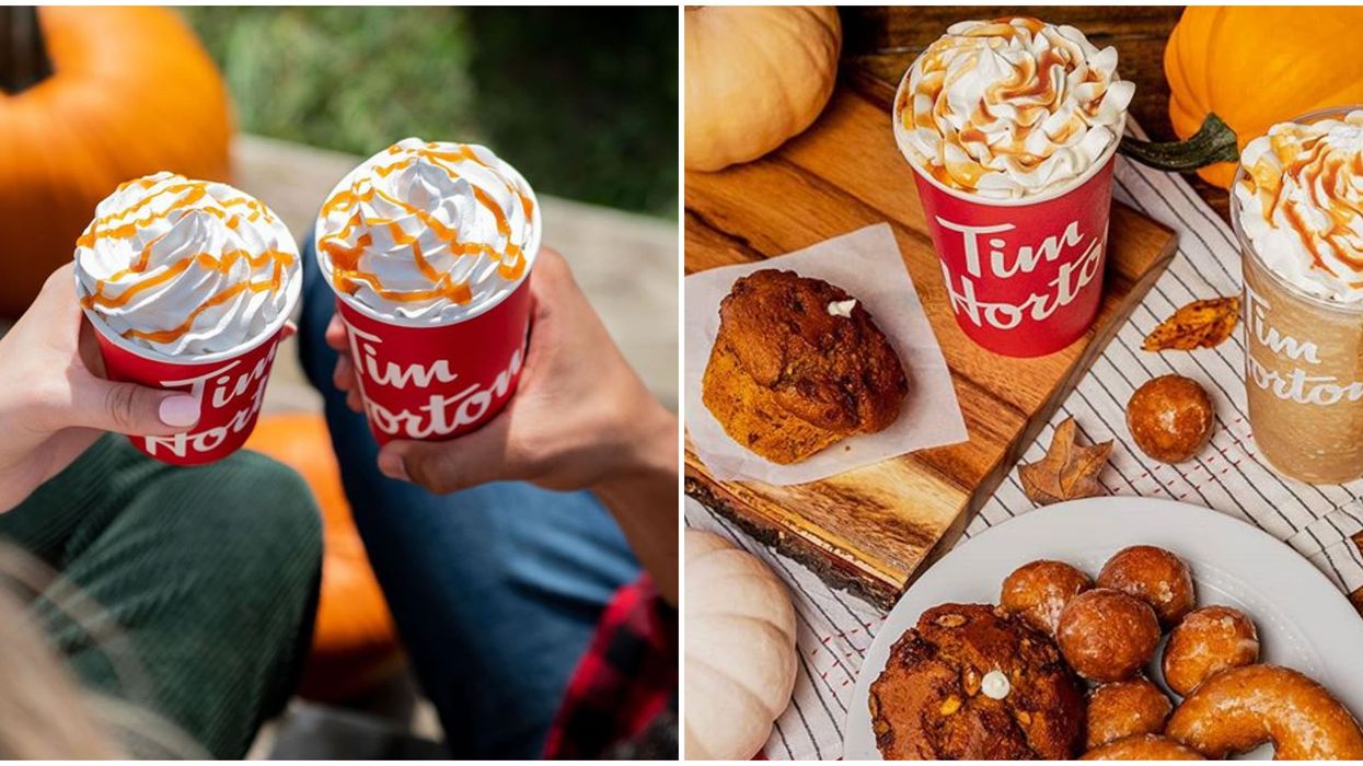 Tim Hortons Pumpkin Spice Latte Is Coming Back Along With Fall Timbits & Muffins