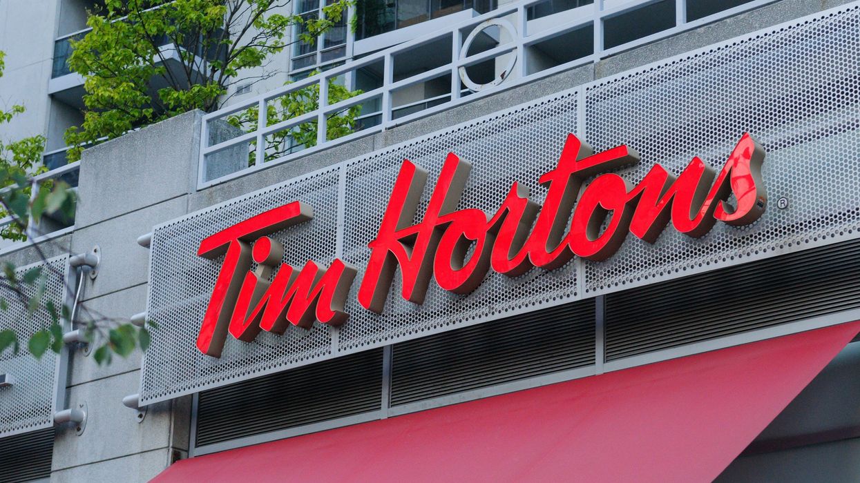 tim hortons sign on exterior of location in toronto