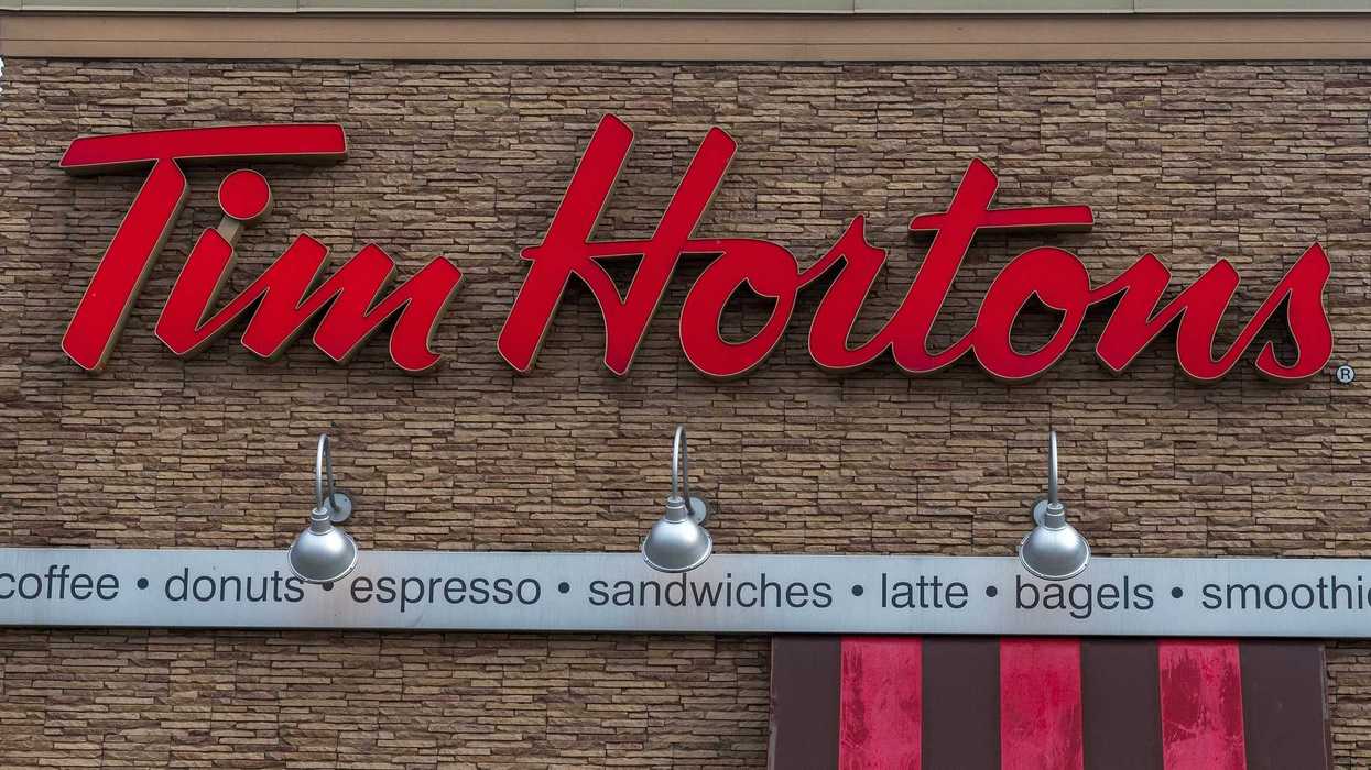tim hortons sign on exterior of store in ontario