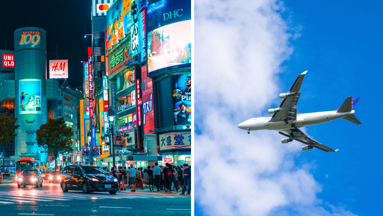 Tokyo. Droite : Avion.
