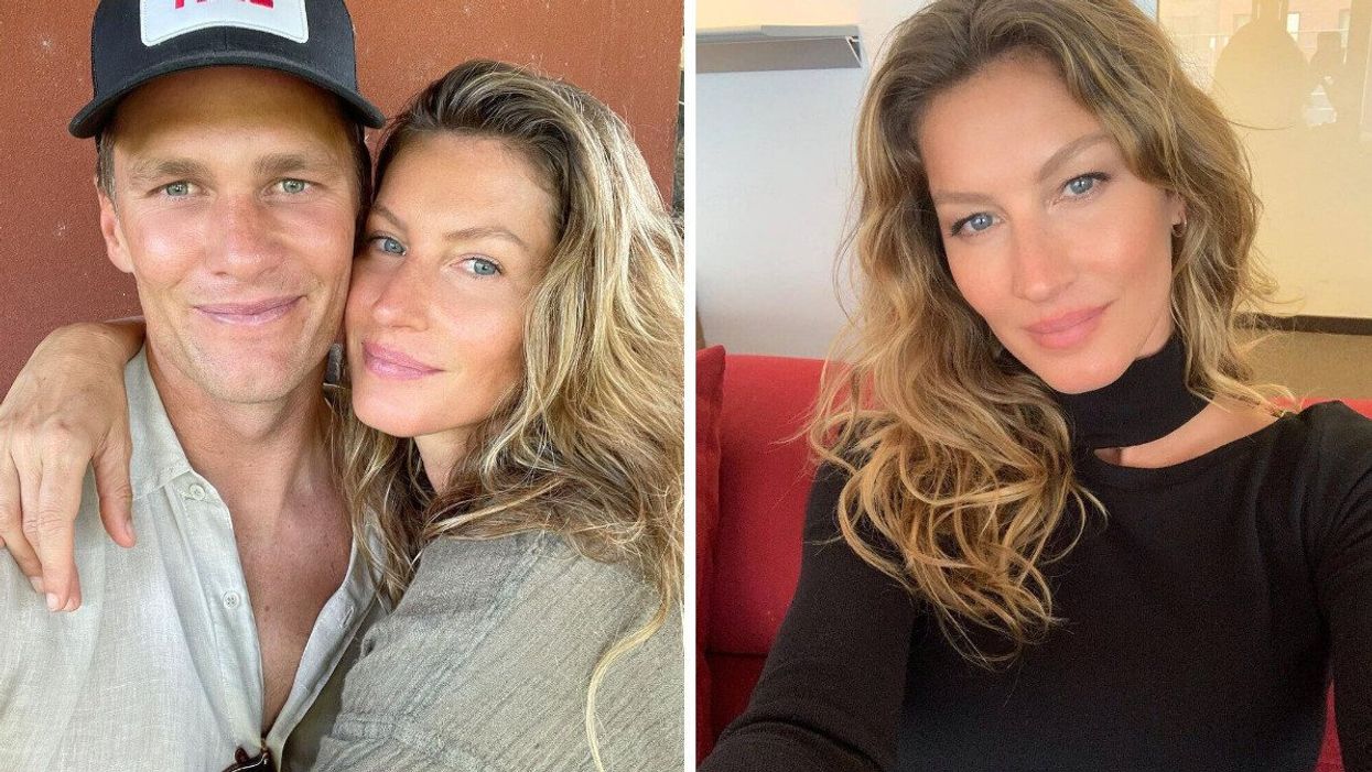 Tom Brady and Gisele Bündchen. Right: Gisele Bündchen.