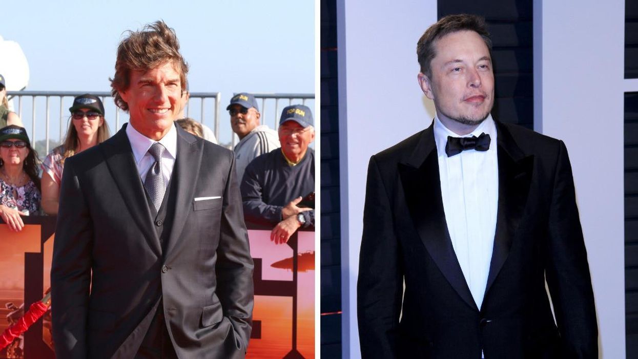 Tom Cruise at the "Top Gun: Maverick" premiere. Right: Elon Musk at 2017 Vanity Fair Oscar Party