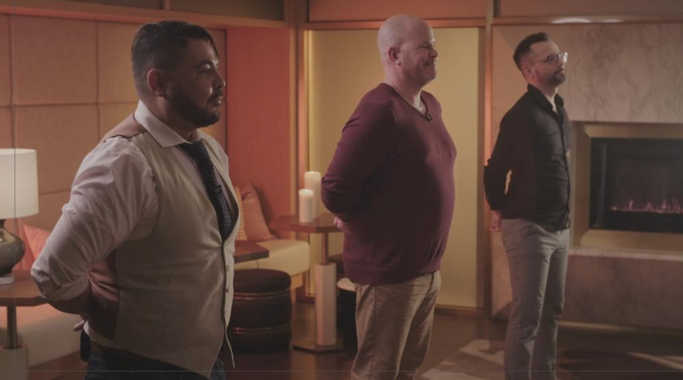 Tommy, Simon et Dany \u00e0 Flirt \u00e0 l'aveugle.