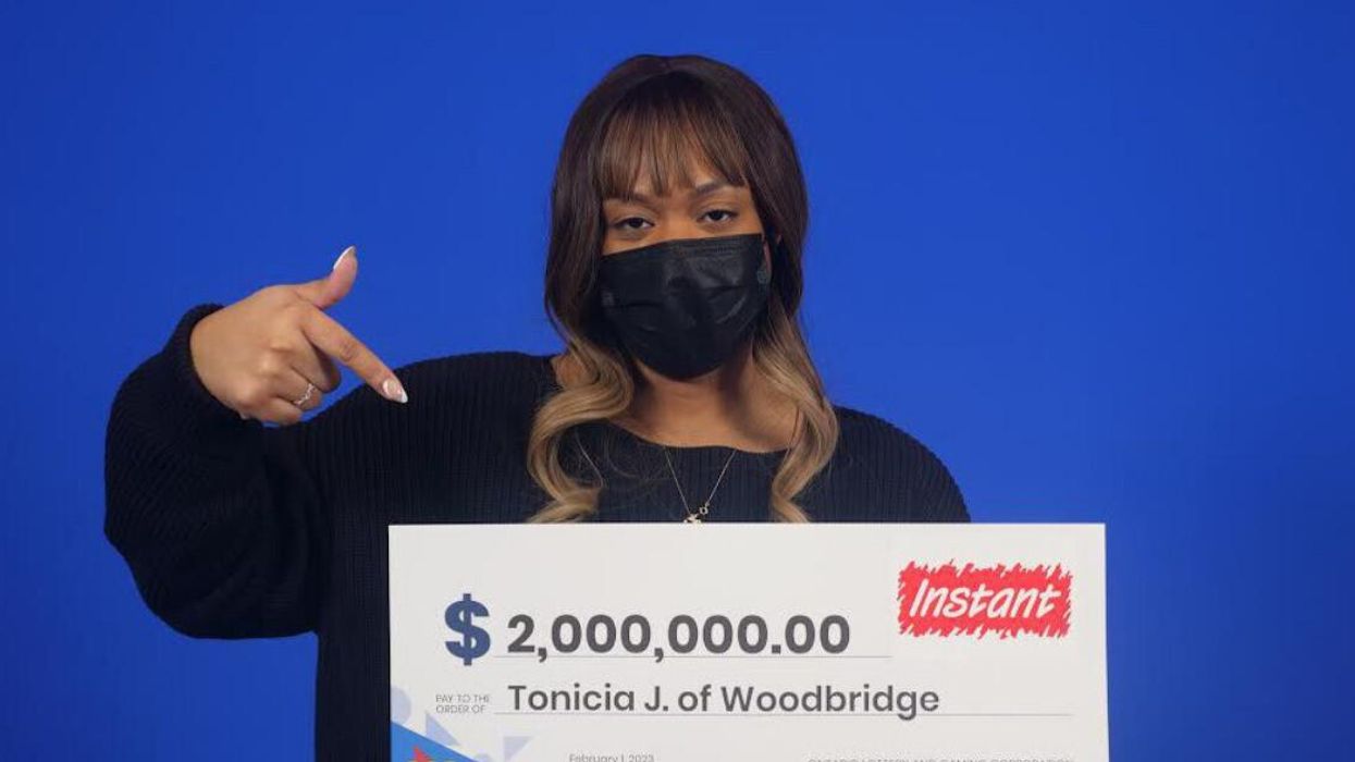 Tonicia James of Woodbridge, Ontario claiming her win.