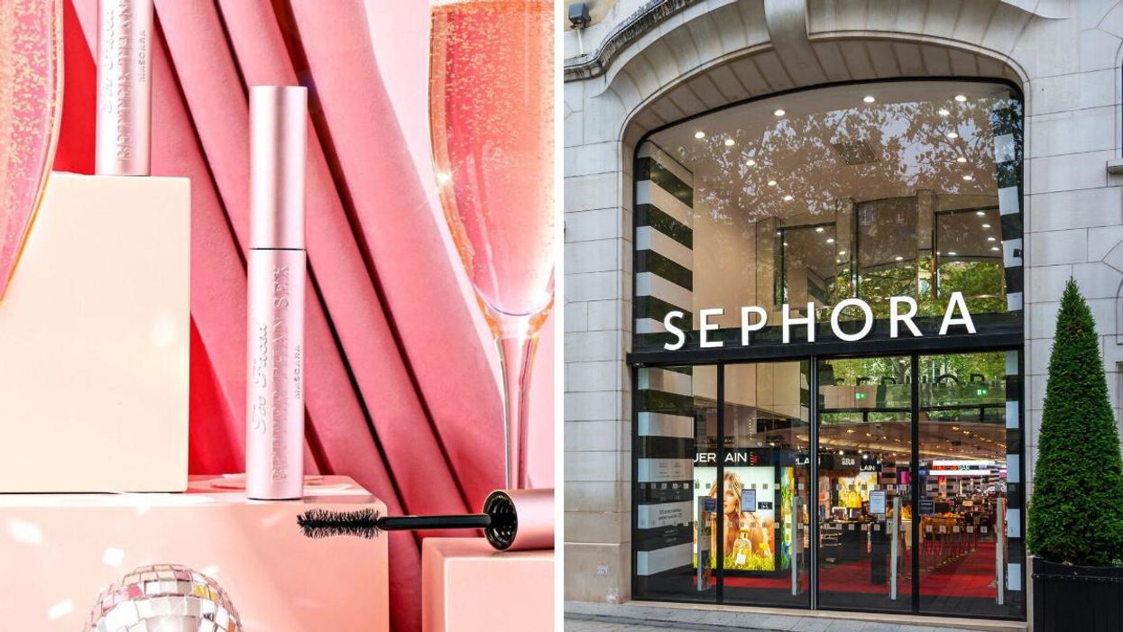 Too Faced Better Than Sex Mascara. Right: A Sephora store.