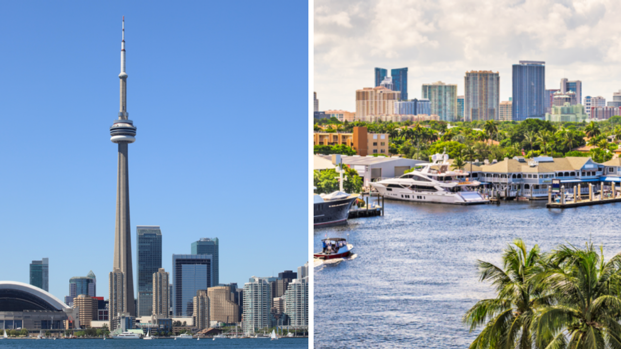 Toronto, Canada. Right: Fort Lauderdale, FL.