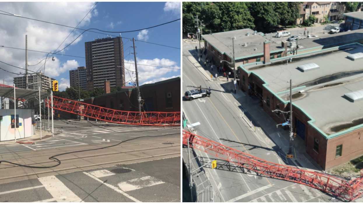 Toronto Crane Collapsed This Morning & Power Is Now Out In The Area (PHOTOS)