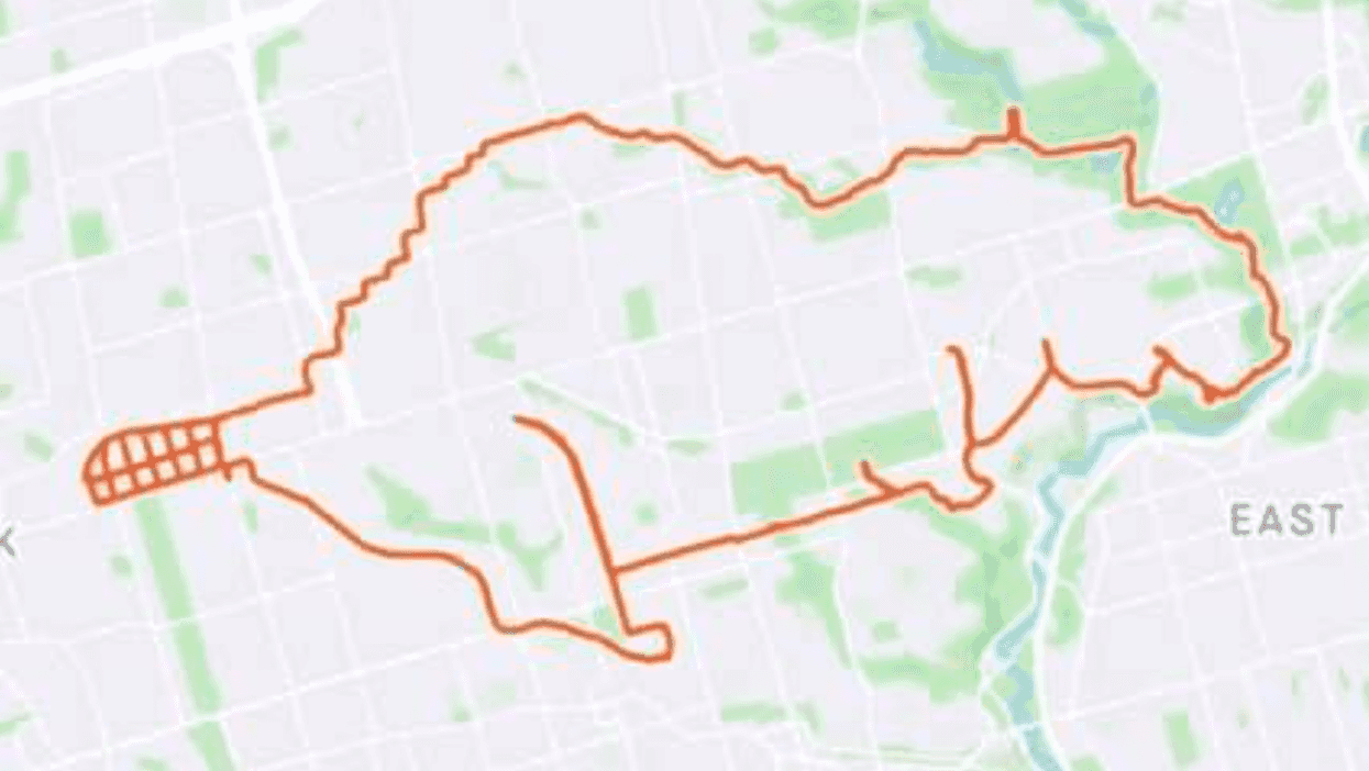 Toronto GPS Drawing Is The Perfect Canadian Symbol & Took Around 10 Hours To Make