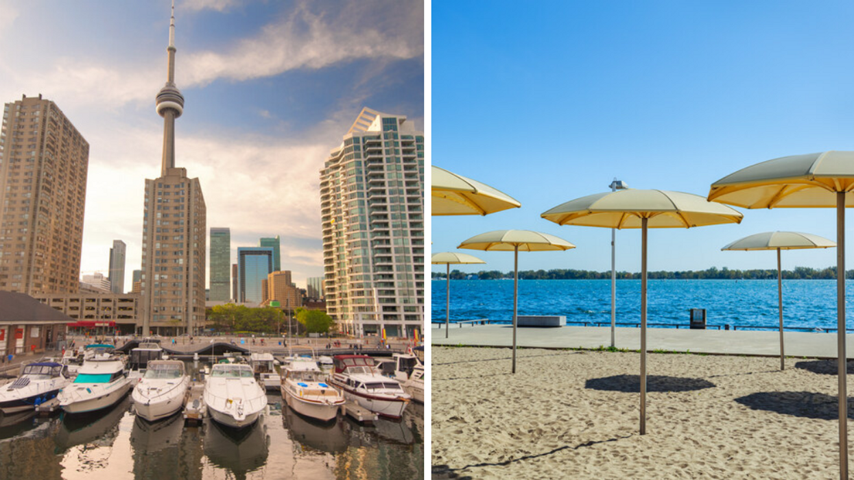 Toronto Harbourfront. Right: Toronto Sugar Beach.