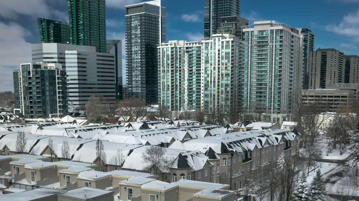 toronto houses and condo buildings covered in snow