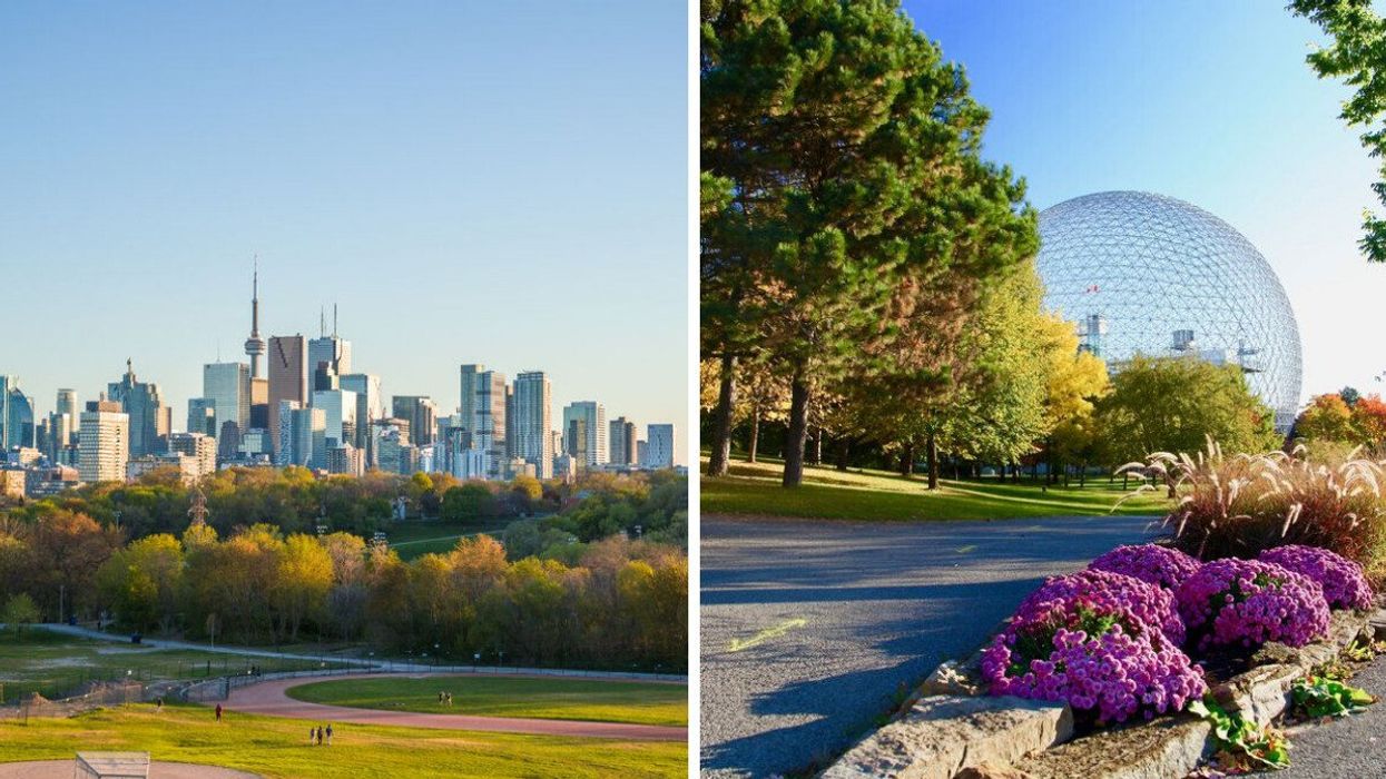 Toronto in the fall time. Right: Quebec in September.