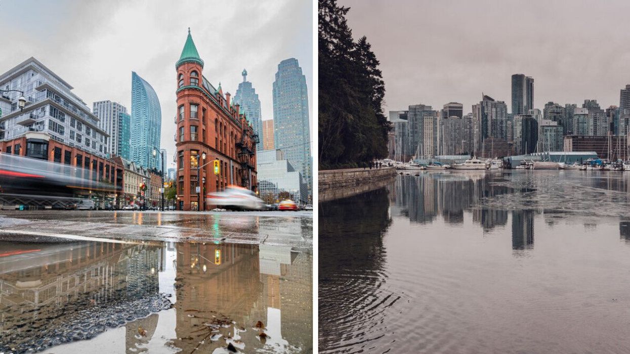 Toronto in the rain. A cloudy Vancouver