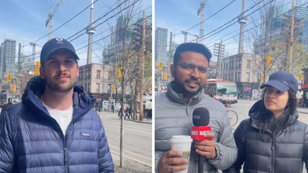 Toronto locals chatting with Narcity on the street.