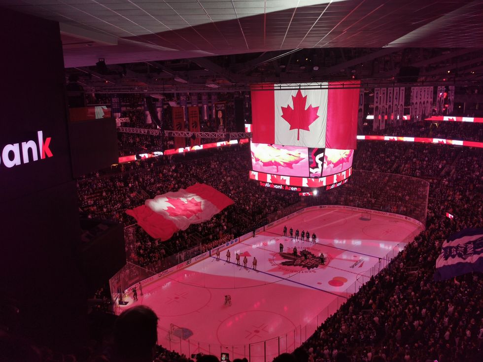 Toronto Maple Leafs hockey game at Scotiabank Arena.