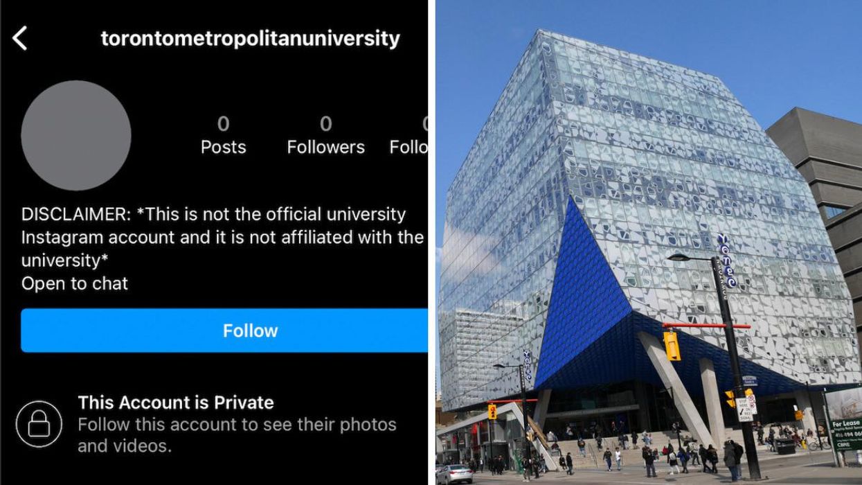 Toronto Metropolitan University account on Instagram. Right: TMU Student Centre