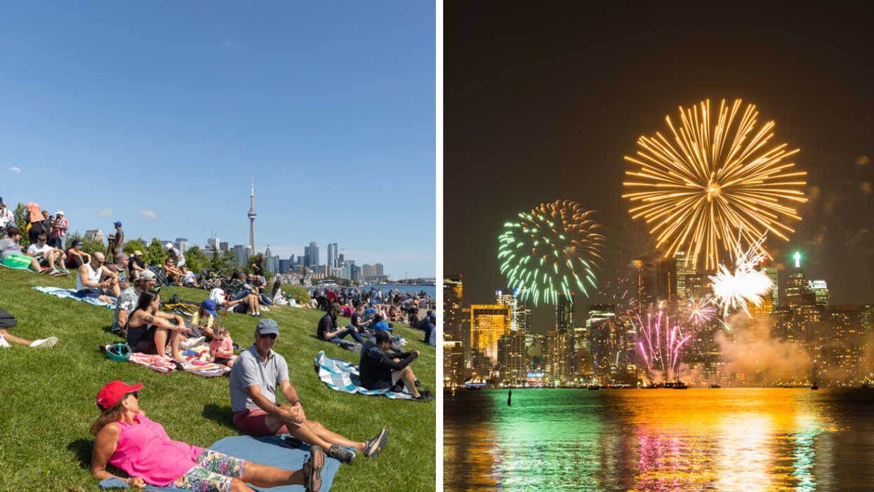 Toronto on Labour Day. Right: Canada Day in Toronto.