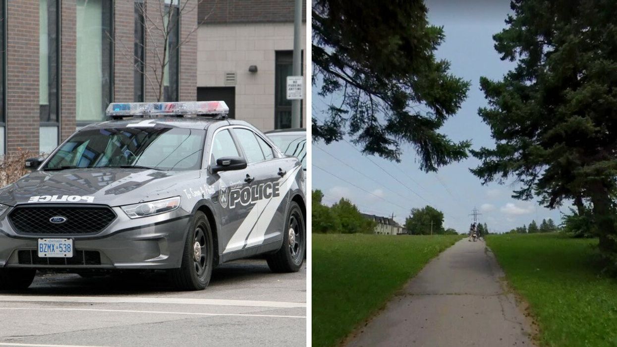 Toronto police car. Right: Gatineau Hydro Corridor Trail.