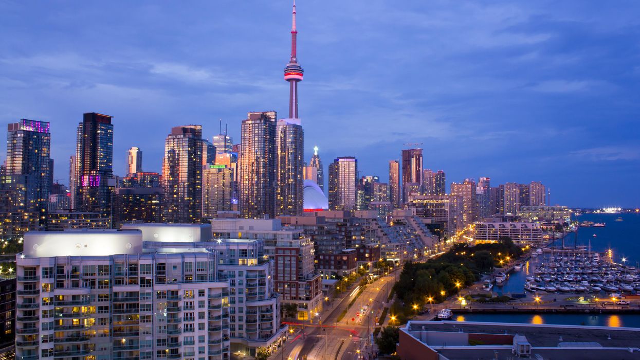 Toronto's skyline at night.