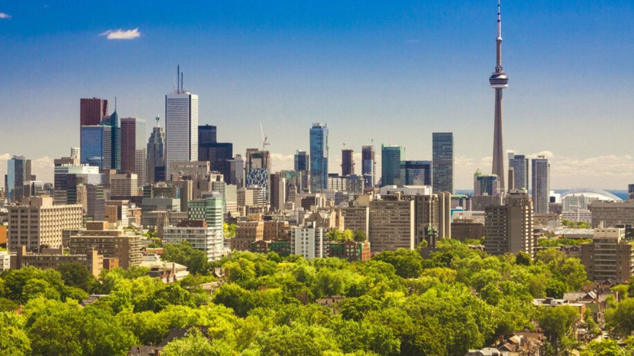 Toronto's skyline in the summer.