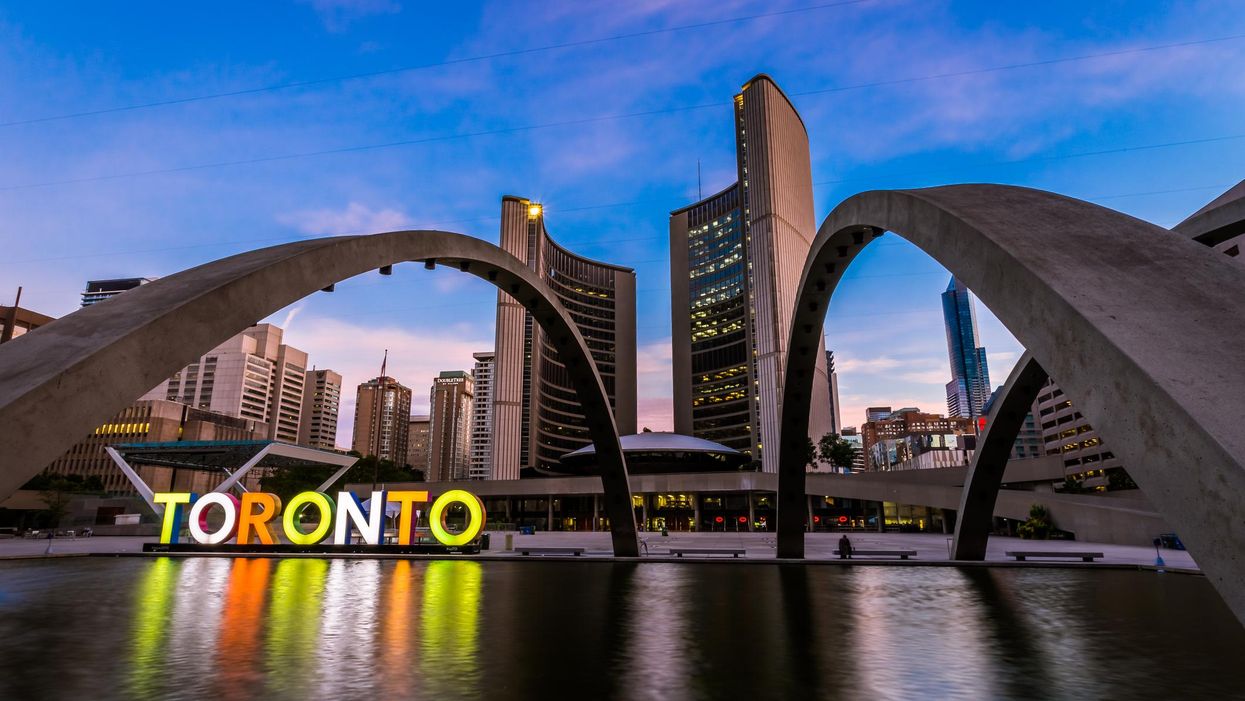 Toronto sign at city hall.