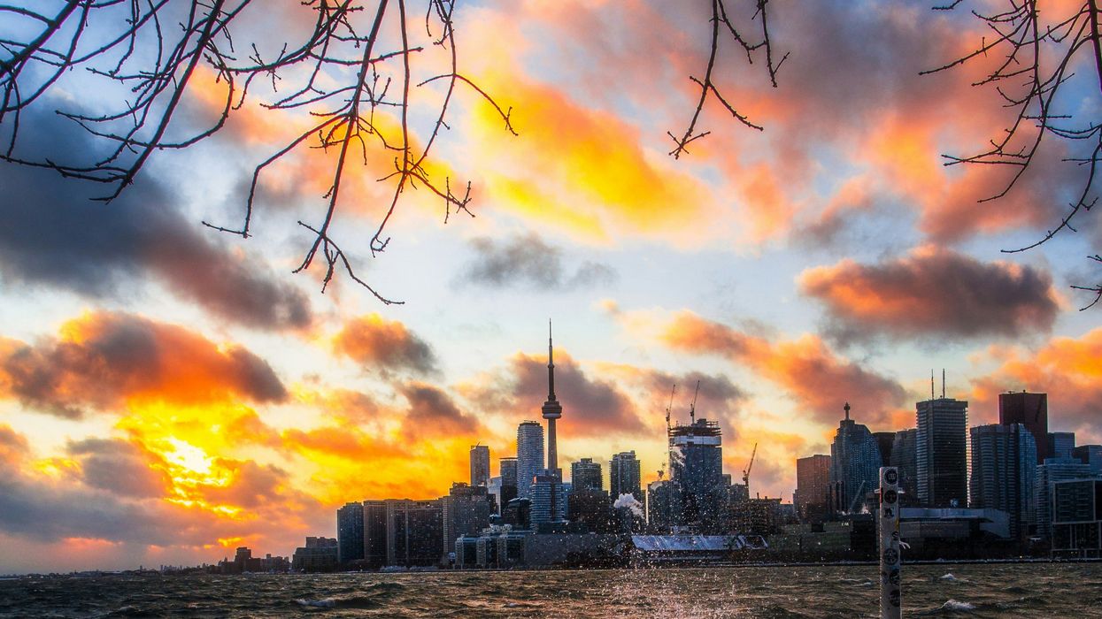 toronto skyline on lake ontario