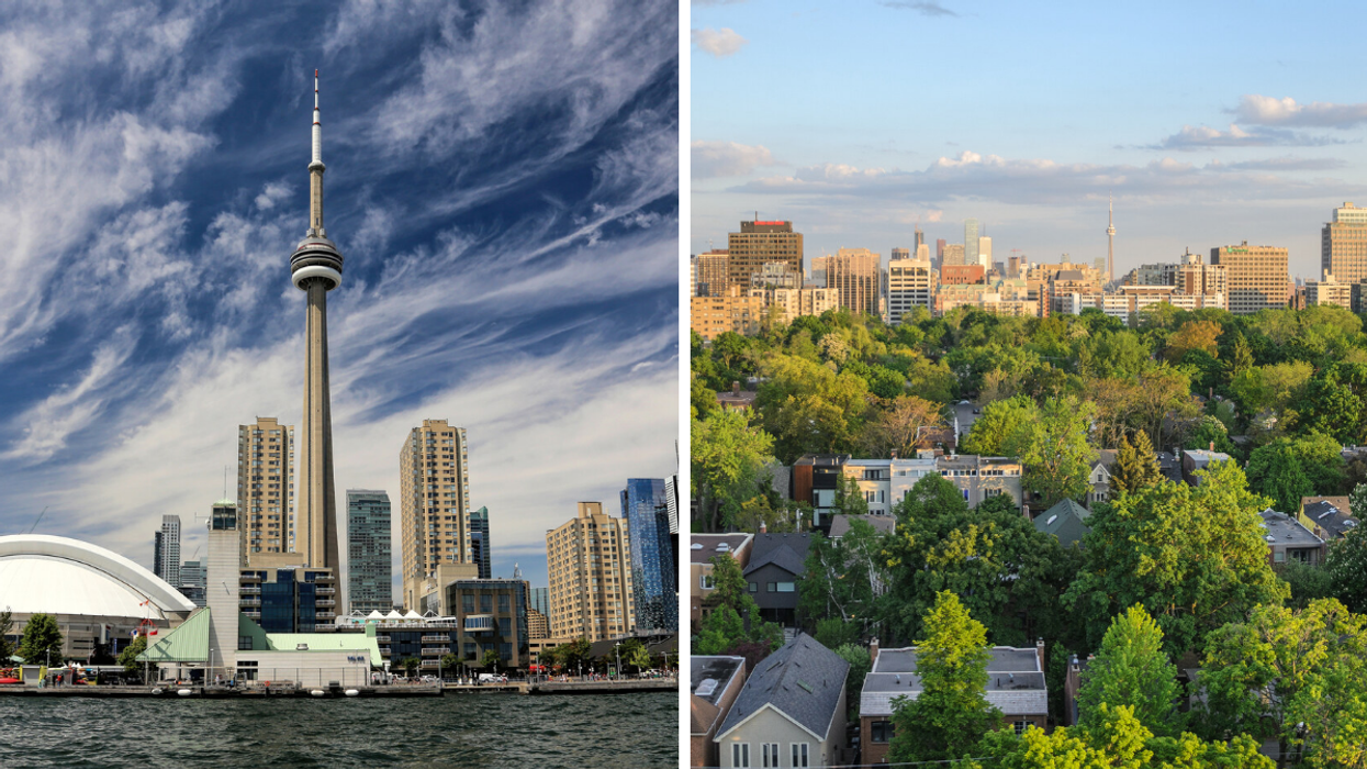 Toronto skyline. Right: Toronto cityscape.