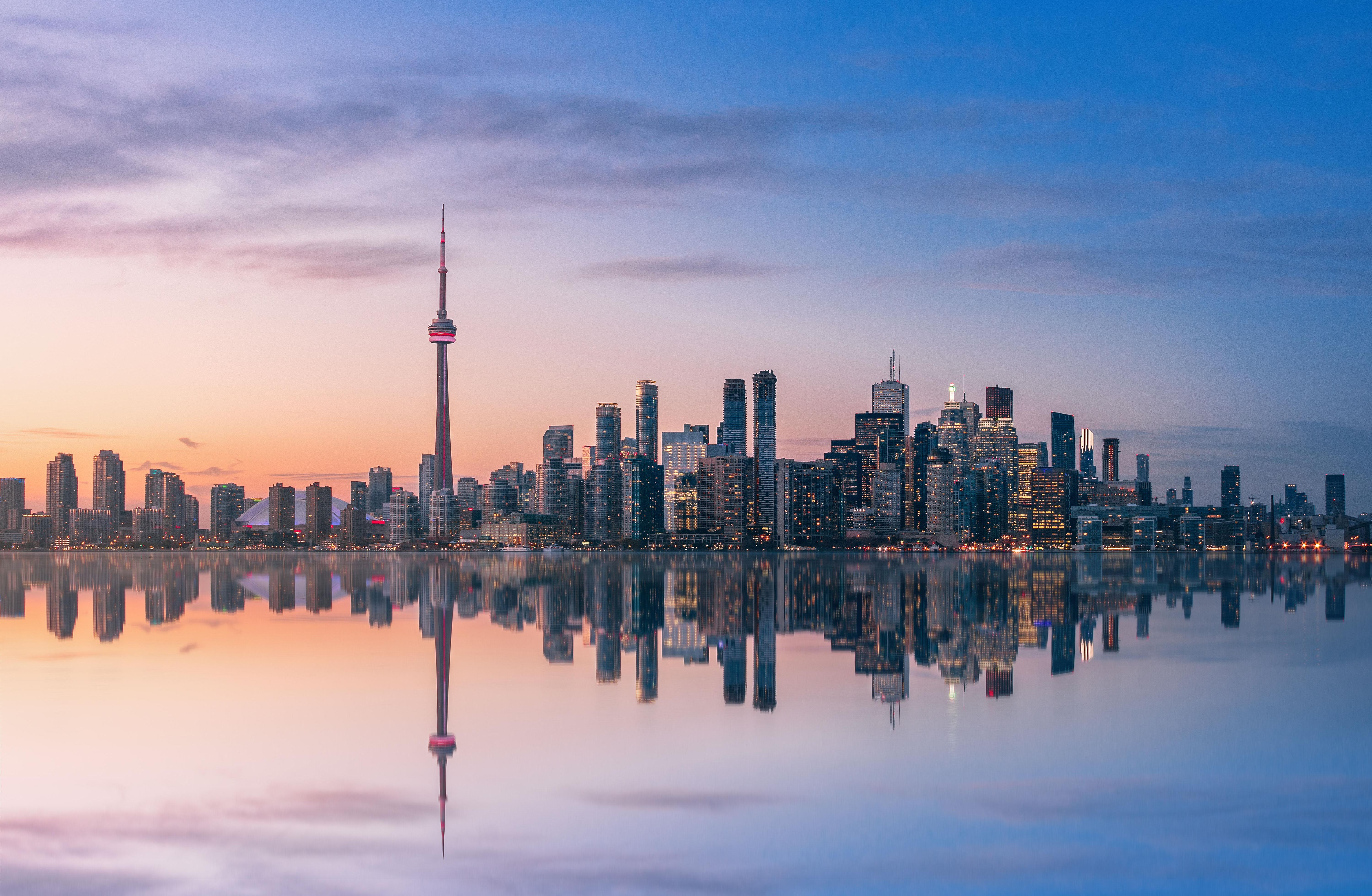 Toronto skyline.