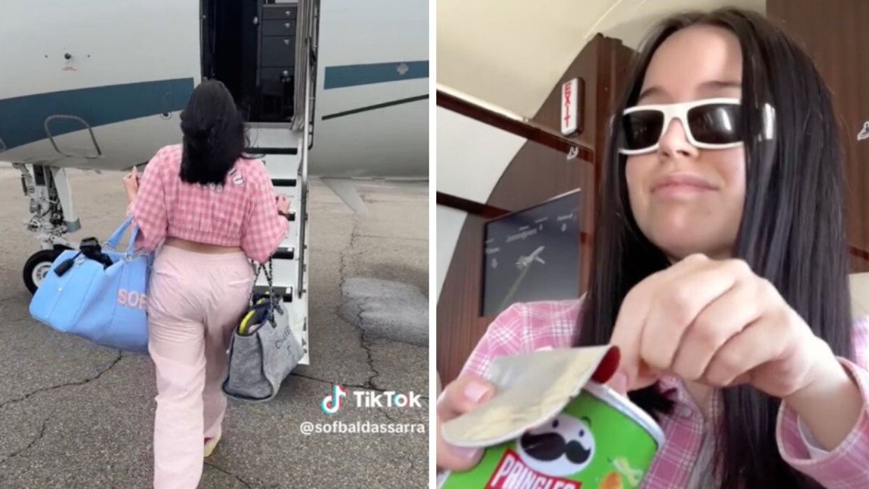 Toronto TikToker Sofia Baldassarra on a private plane.