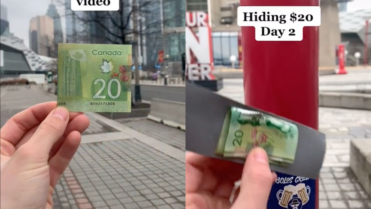 Toronto TikToks Show A Man Hiding Money Around The City For You To Find