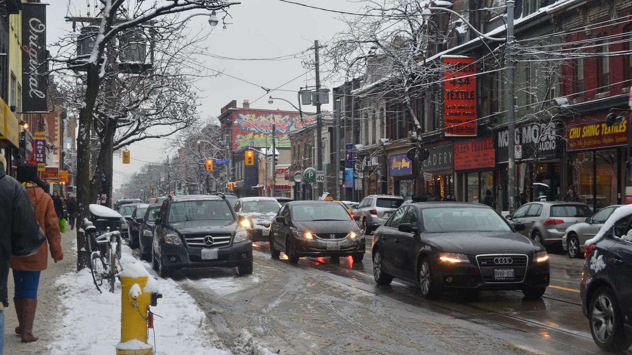 Toronto traffic during winter.