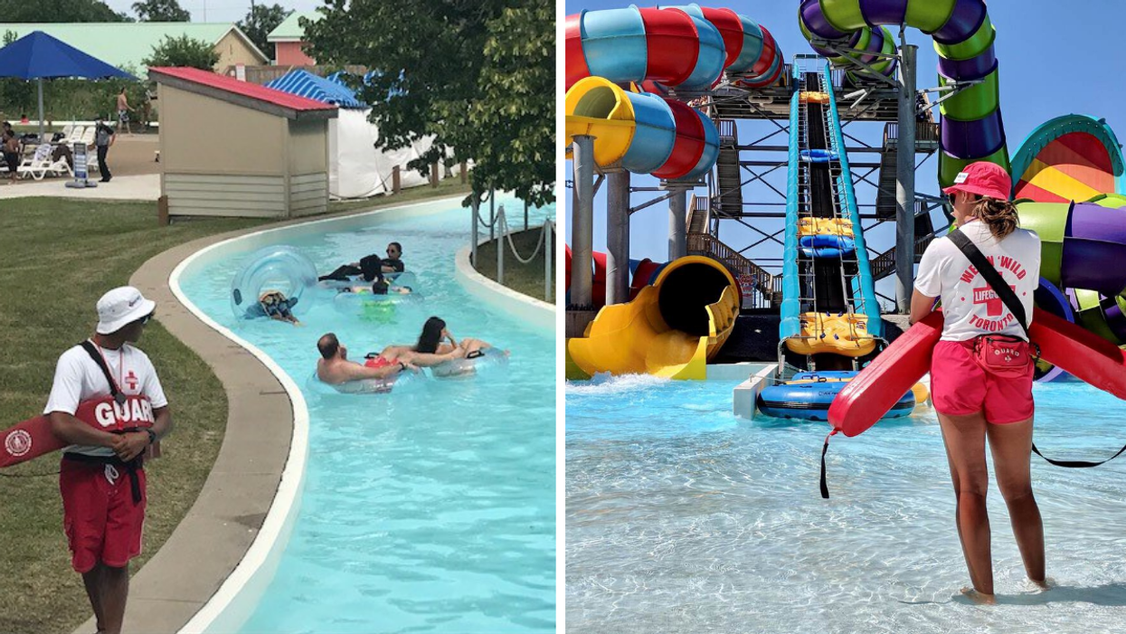 Toronto water park lifeguards on the job