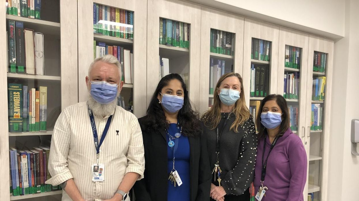 Toronto Western Hospital workers posing for a picture.