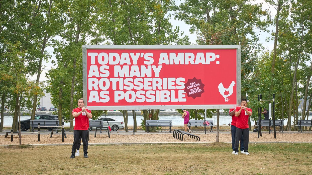 Torontonians honoured the 'OG protein' this Chicken Month by literally carrying a billboard