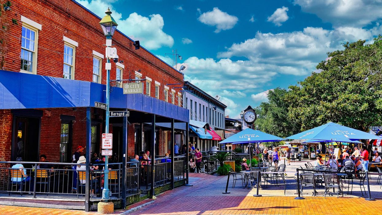 Tourists at Savannah's City Market.