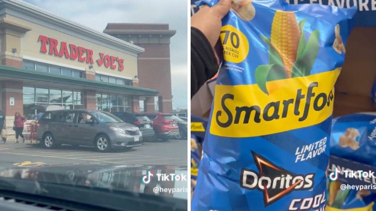 Trader Joe's in Buffalo, New York. Right: Smartfood Doritos.