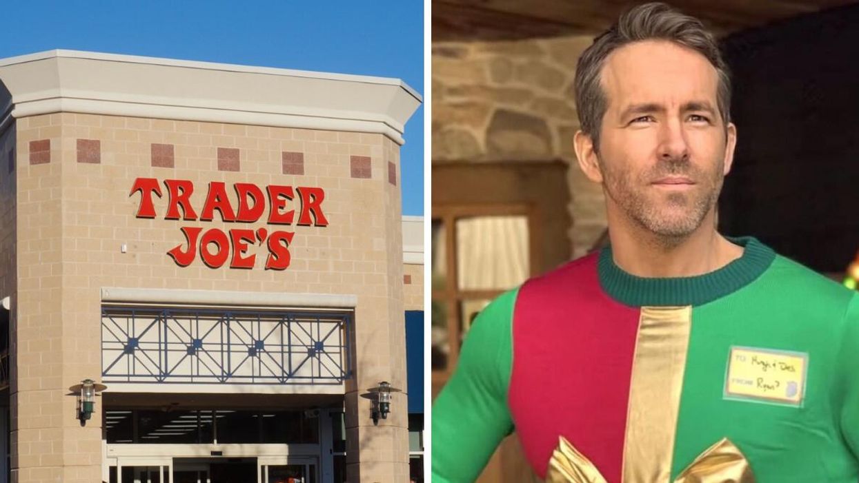 Trader Joe's. Right: Ryan Reynolds.