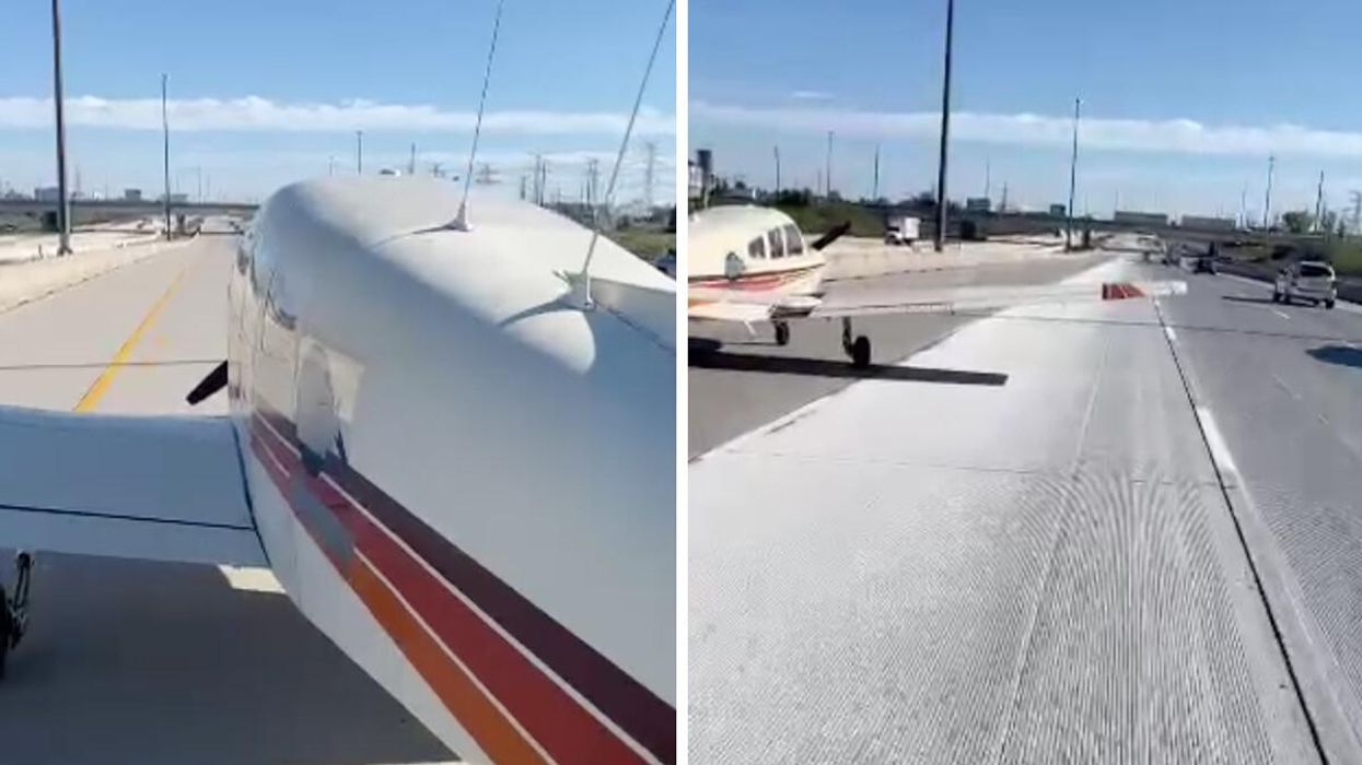 Traffic Cam Shows The Exact Moment A Plane Landed On Highway 407 Today (VIDEO)