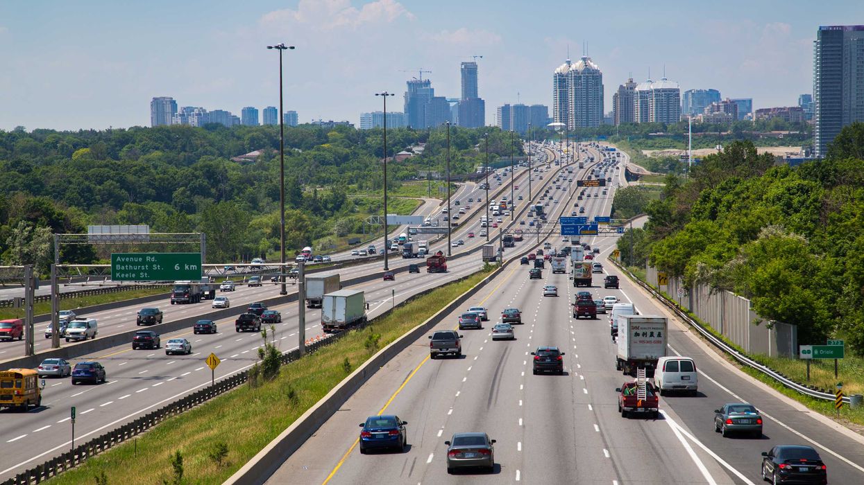 Traffic on an Ontario highway.