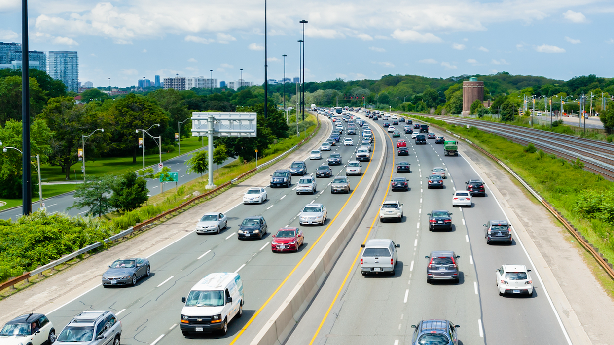 Traffic on Gardiner Expressway in Toronto.