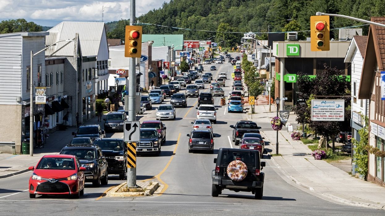 Traffic on Hastings Street in Bancoft, Ontario.