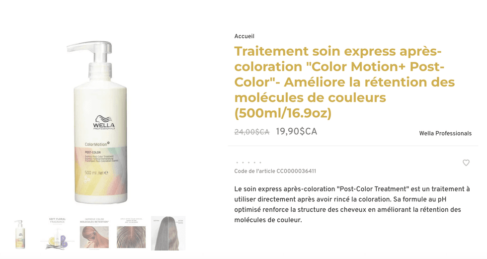 Traitement express post color 500 ml Wella Professionals sur le site de Coifferie.com.