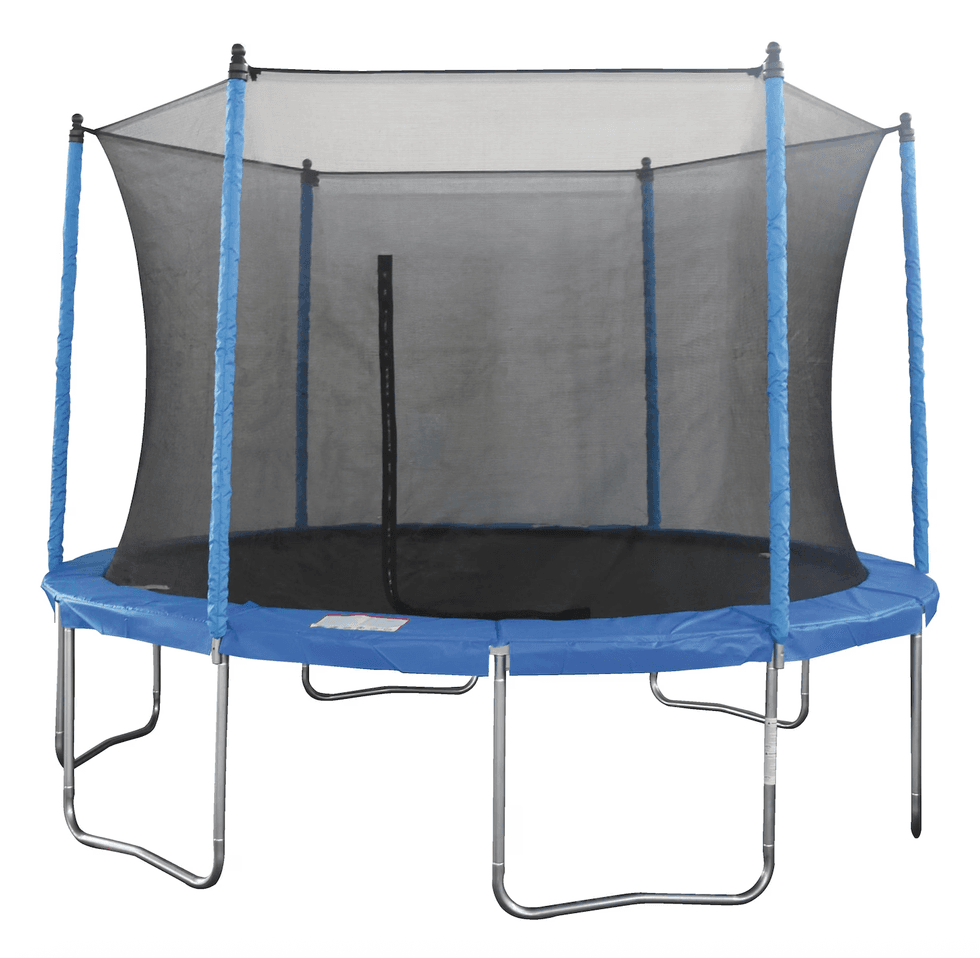 Trampoline rond JumpTek de 15 pieds avec filet de s\u00e9curit\u00e9 sur le site de Canadian Tire.
